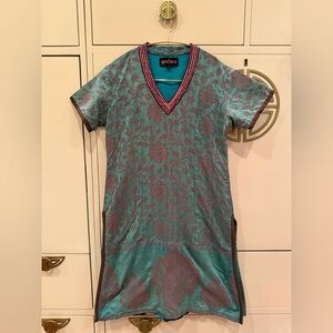 Elegant Teal and Purple Tunic